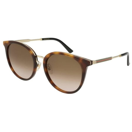 Gucci Brown Shaded Round Ladies Sunglasses GG0204SK-003 56