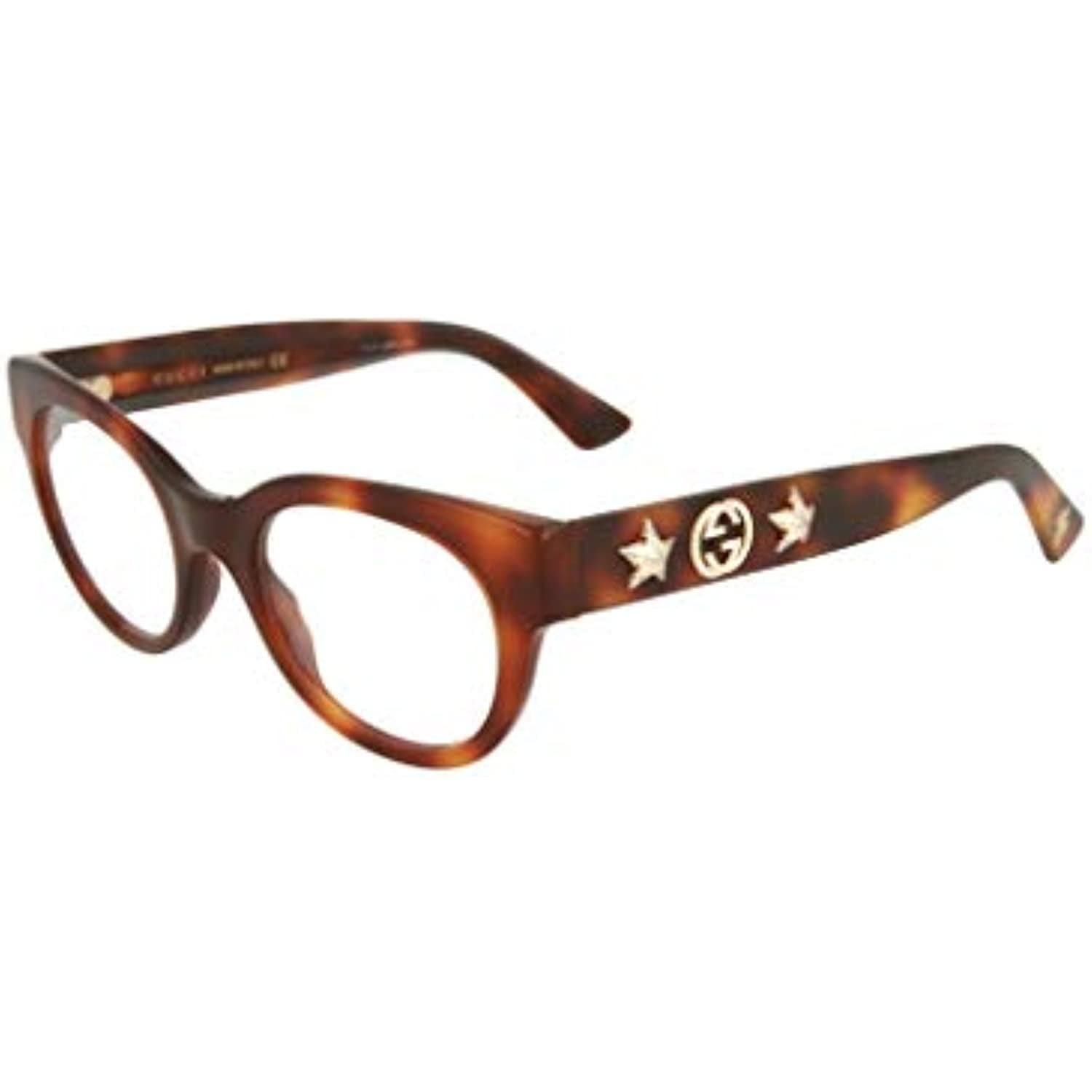 メガネ GUCCI Gucci - GG0209O - 002 havana havana transpa Gucci GG0209O 002 Eyeglasses Havana Brown Gold Frame 48 mm