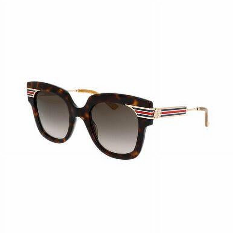 Gucci GG0281SA-002 Dark Havana Square Brown Lens Women's Acetate Sunglasses - image 1 of 3
