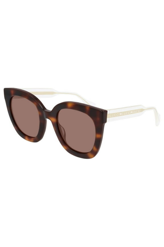 GG0564S 002 Square Havana White Crystal Brown 51 mm Women's Sunglasses