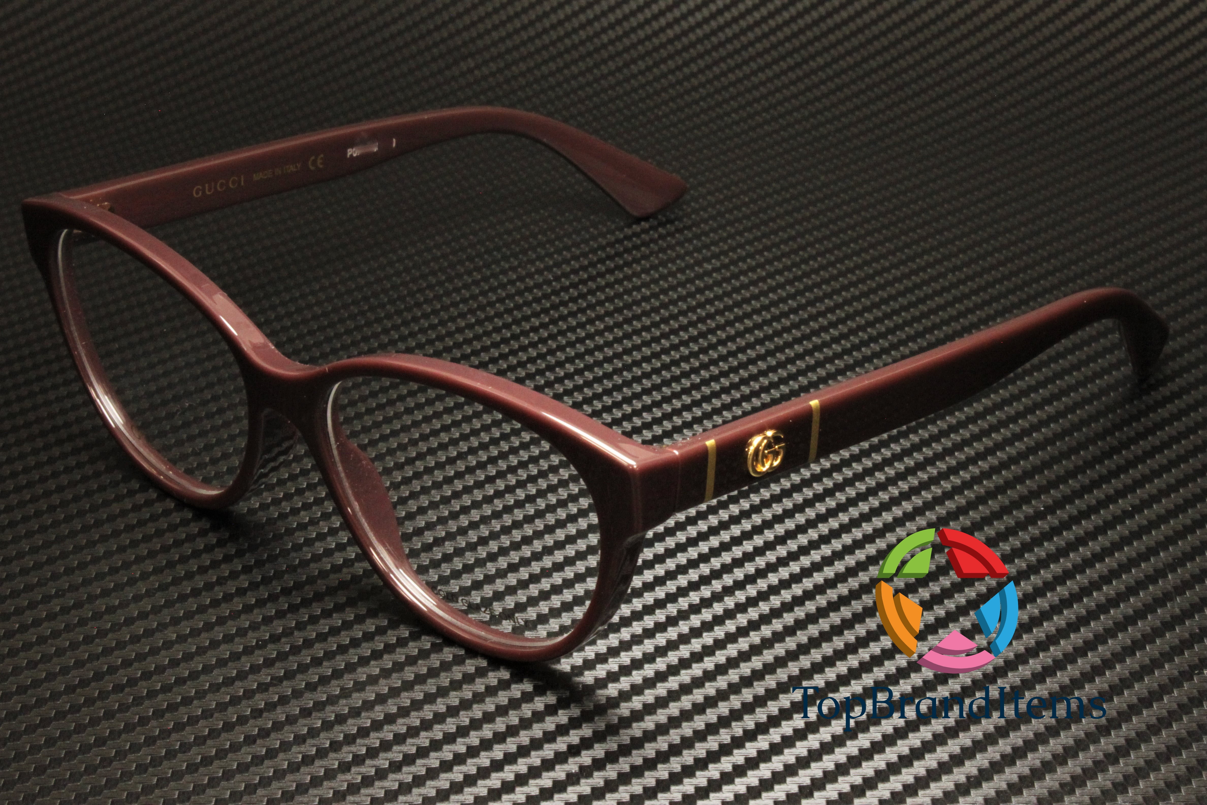 GUCCI GG0633O 003 Cat Eye Brown Gold Demo Lens 54 mm Women's Eyeglasses