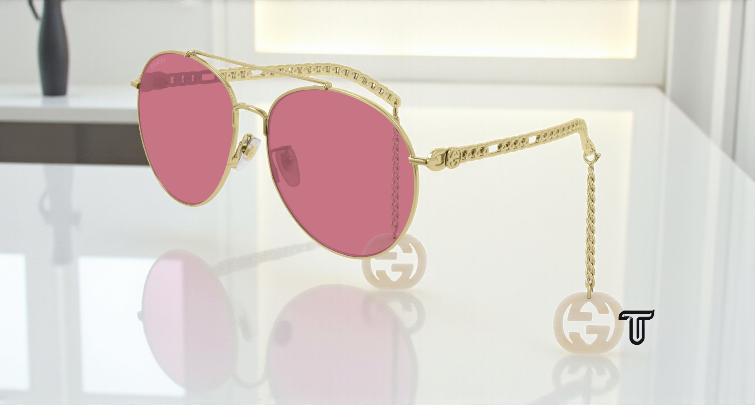 Gucci GG0725S - 002 61mm Pilot Aviator Sunglasses Gucci GG0725S 002 Sunglasses Women main image 4