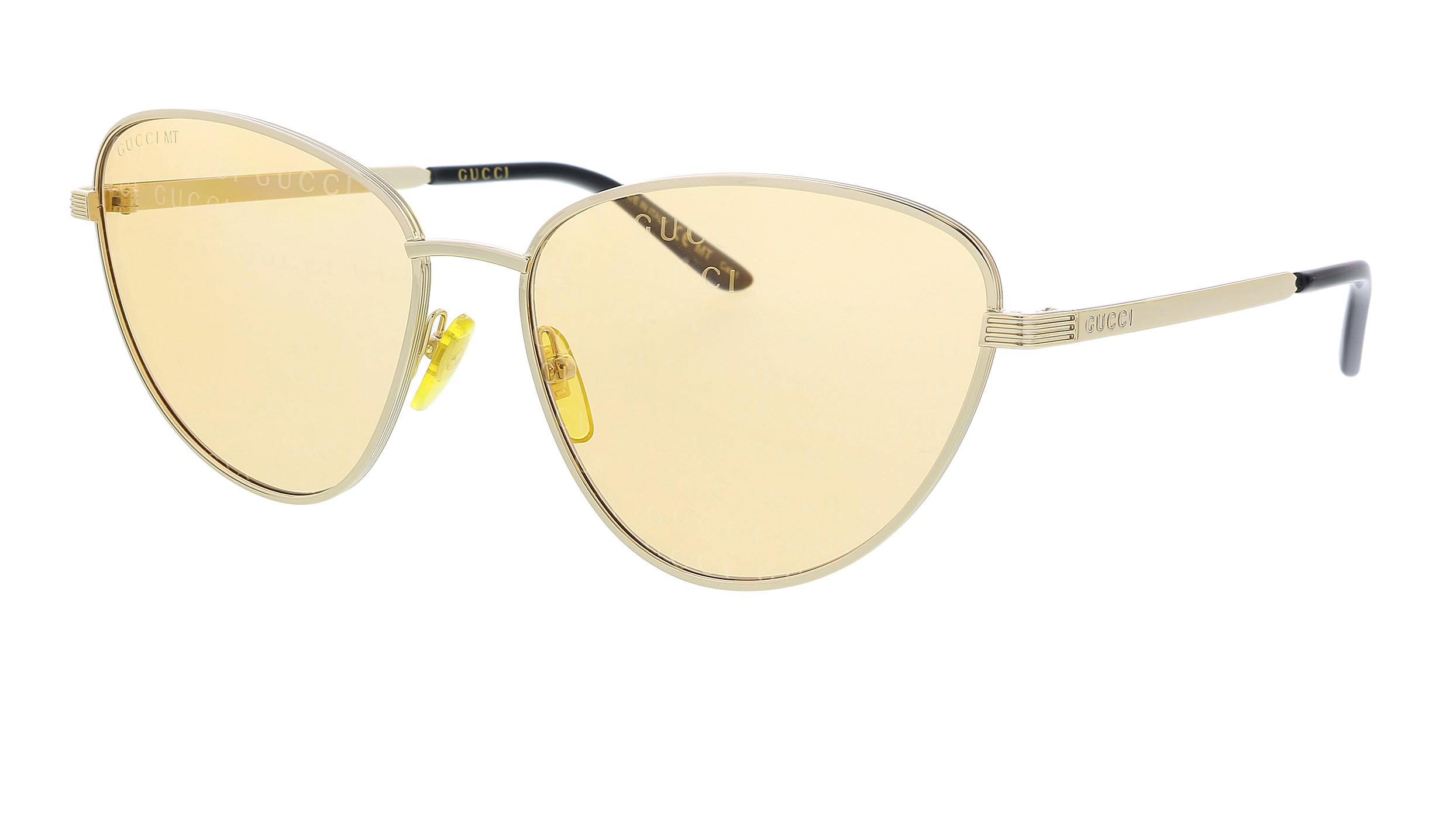 Gucci Cateye Sunglasses, Gold Frame, 58mm Lens, UV 