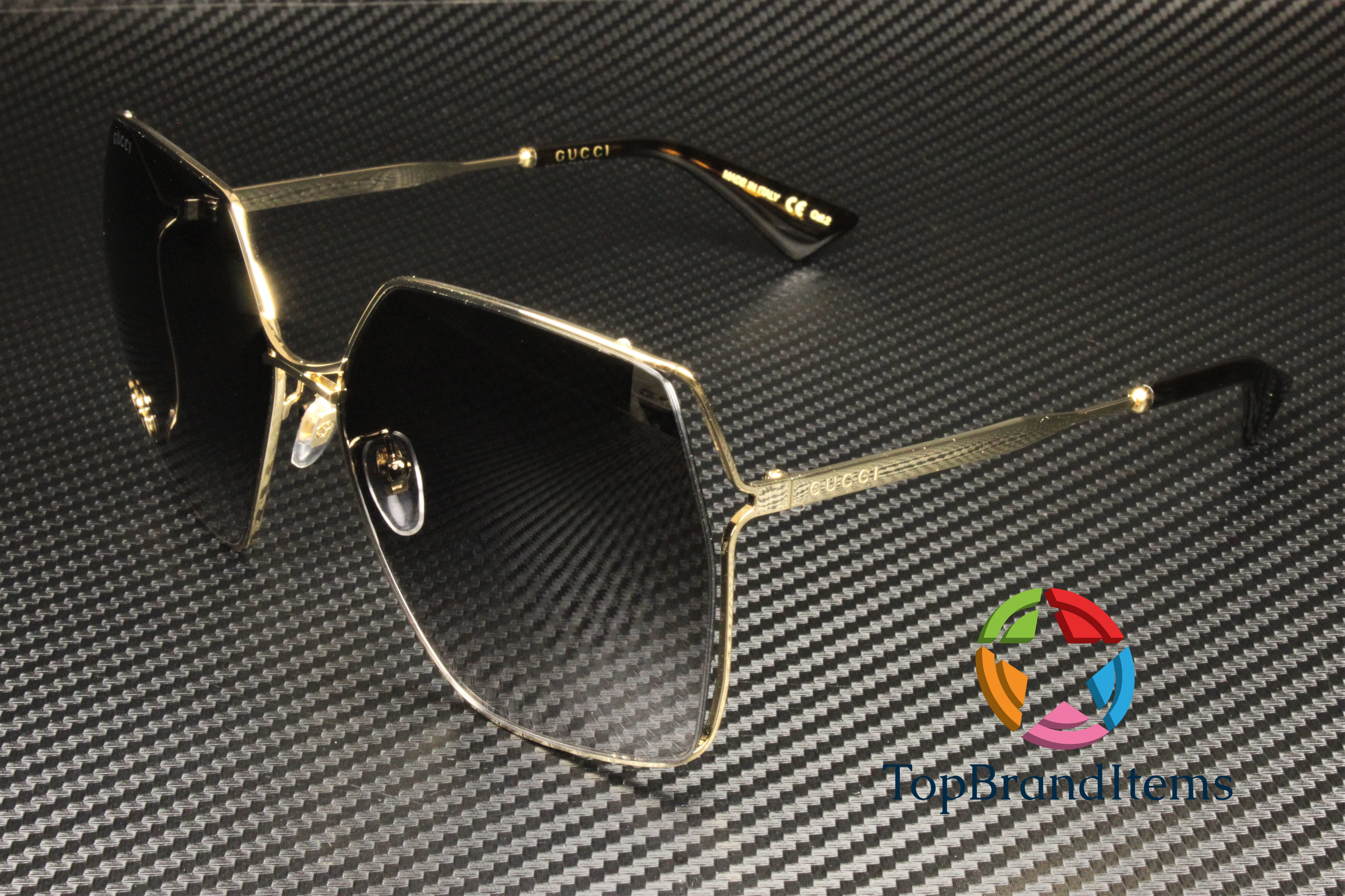 NEW GUCCI GG0817S 006 GOLD HAVANA GRAY SUNGLASSES Gucci GG1713SA XL (60 - 15) with Grey lenses and Gold frame  main image 2