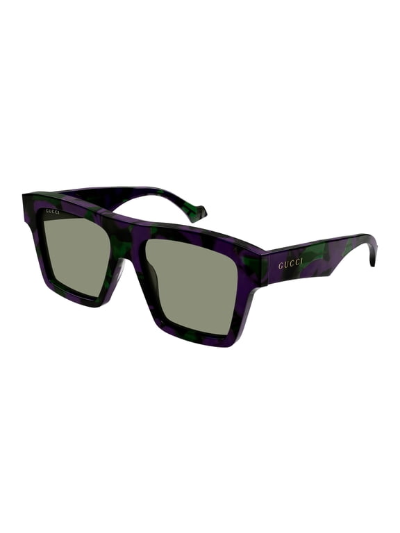 GG0962S 014 55mm Square Sunglasses Men's Big Spotted Purple And Green Havana