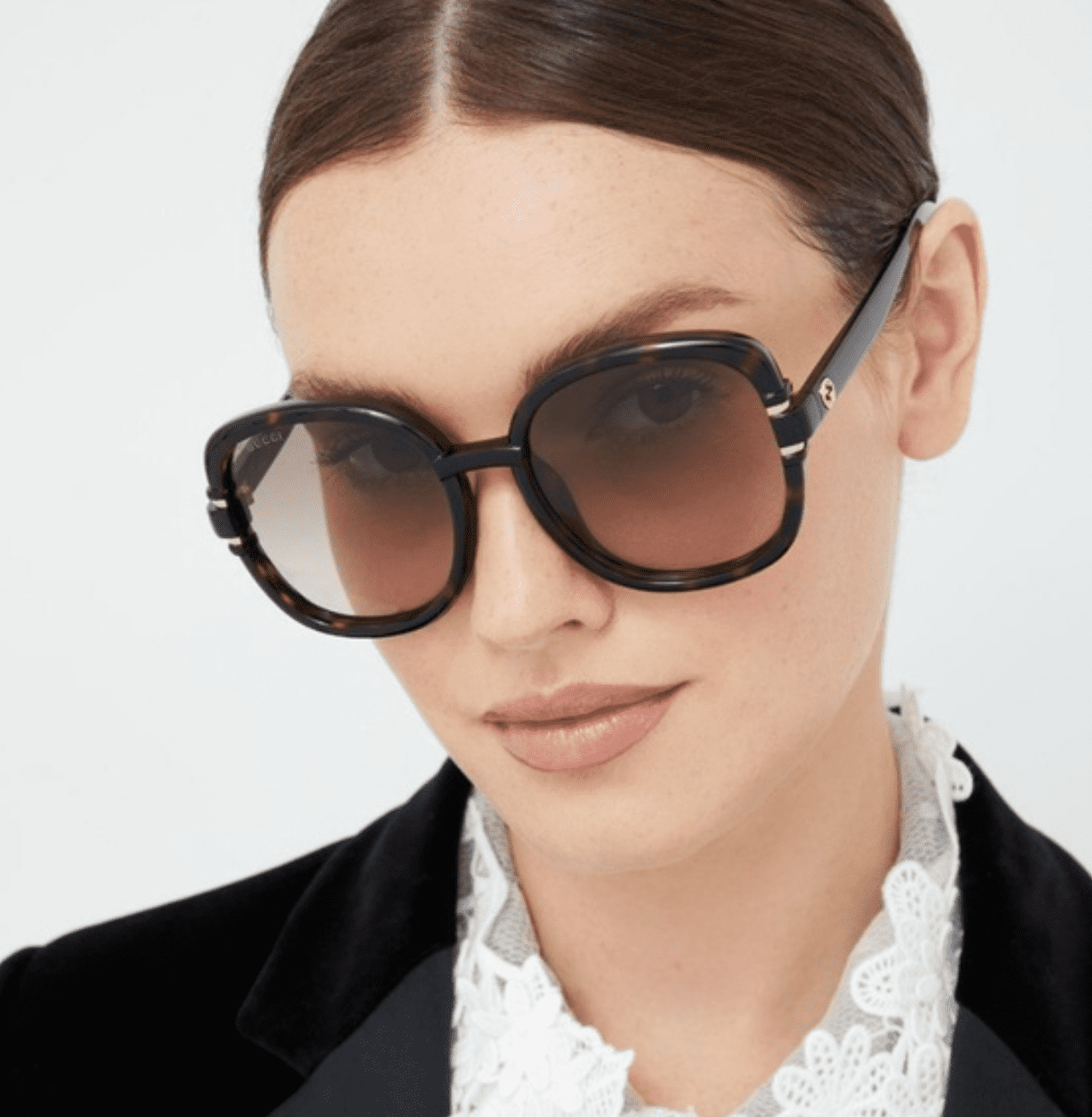 NEW GUCCI WOMEN\'S SUNGLASSES GG1068SA 001 BLACK ROUND GUCCI EYEWEAR Sunglasses Gucci GG1068SA - Mia Burton main image 2