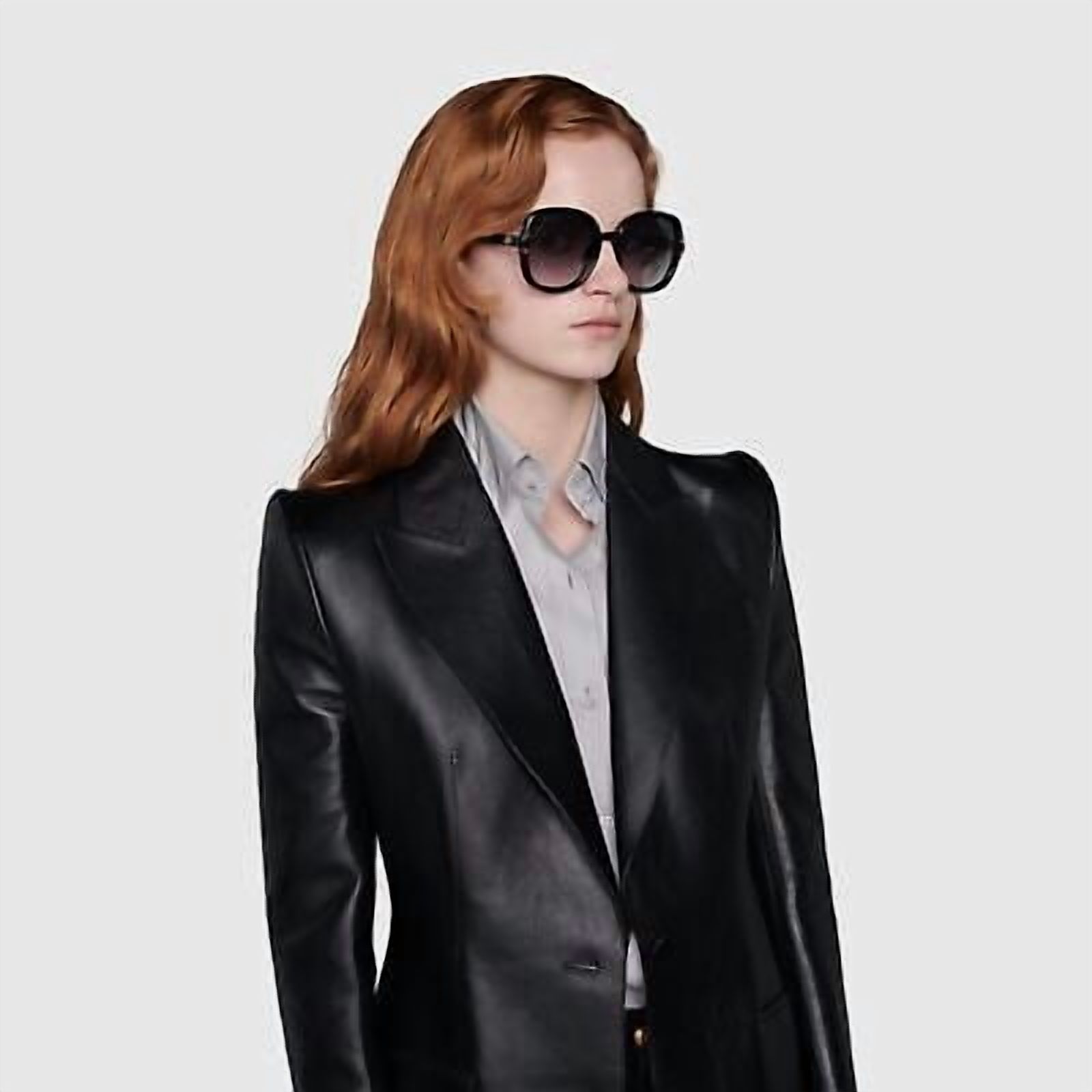 NEW GUCCI WOMEN\'S SUNGLASSES GG1068SA 001 BLACK ROUND GUCCI EYEWEAR NEW GUCCI SUNGLASSES GG1068SA 001 BLACK OVERSIZED WOMEN main image 3