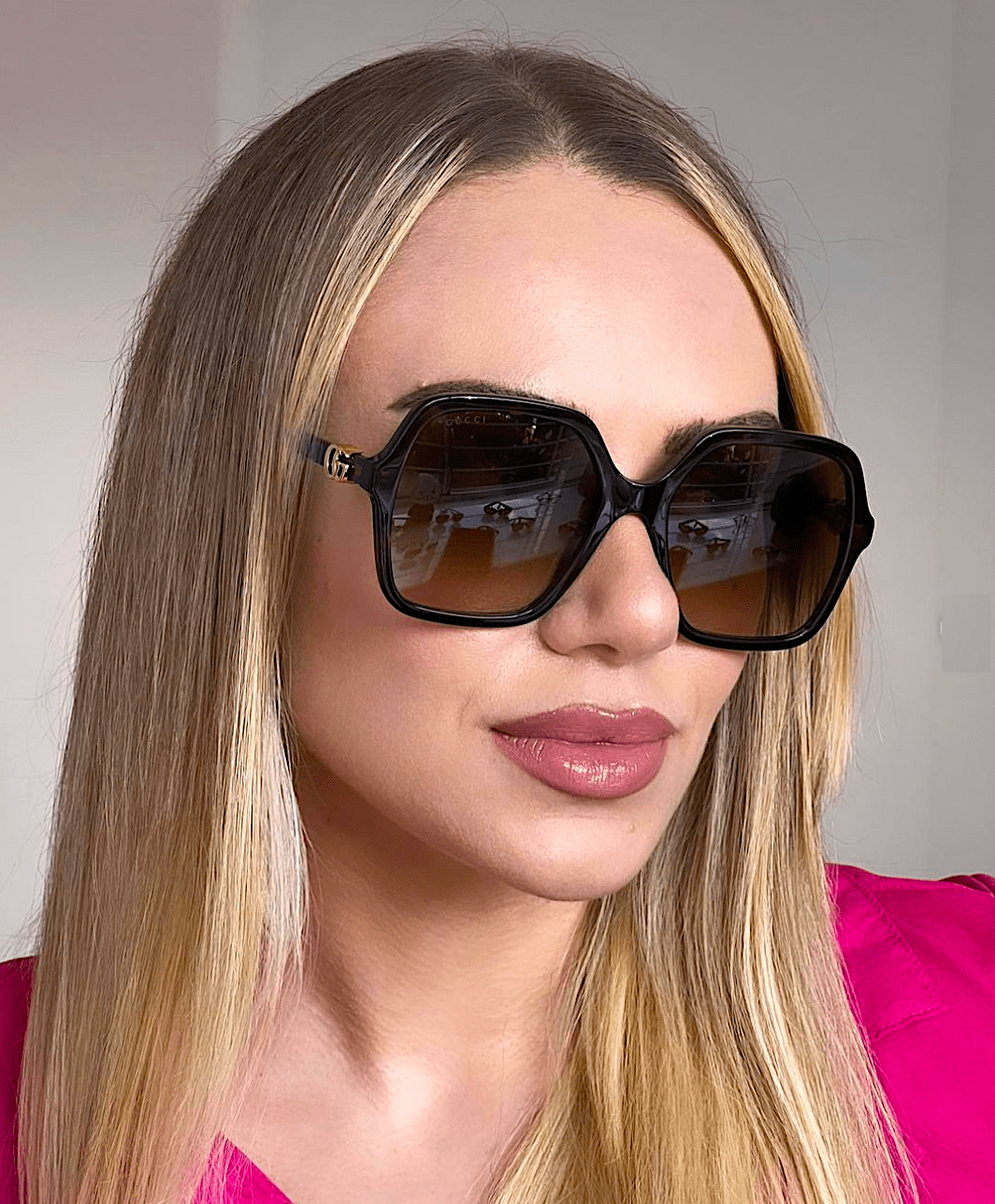 GUCCI GG1072S-002-56 Sunglasses Size 56mm 145mm 19mm havana Women