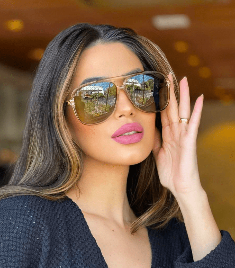 Gucci GG1105S 002 Aviator Sunglasses - Transparent Orange/Silver Gucci GG1105S 002 Transparent Orange/Silver/Brown 63-12-145  main image 3