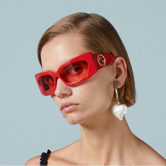Gucci GG1412S 004 62mm Geometric Sunglasses Women's Red