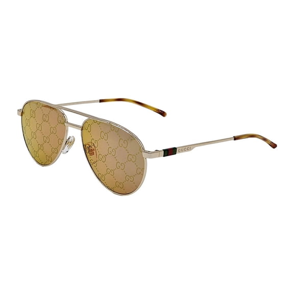 Gucci GG1679S 002 56mm Aviator Sunglasses Men's Shiny Gold