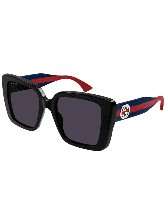 GG1861S 004 53mm Square Sunglasses Women's Shiny Black