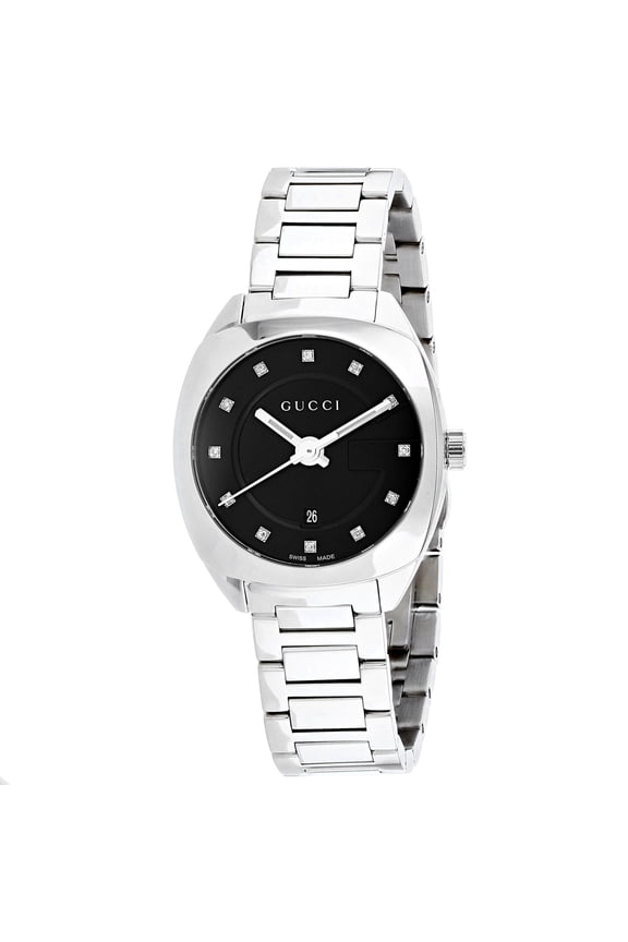 GG2570 Black Dial Stainless Steel Diamond Ladies Watch YA142503