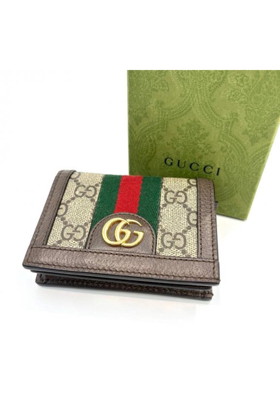 Pre-Owned Gucci GUCCI Bi-fold wallet GG Supreme Ophidia 523155 Compact