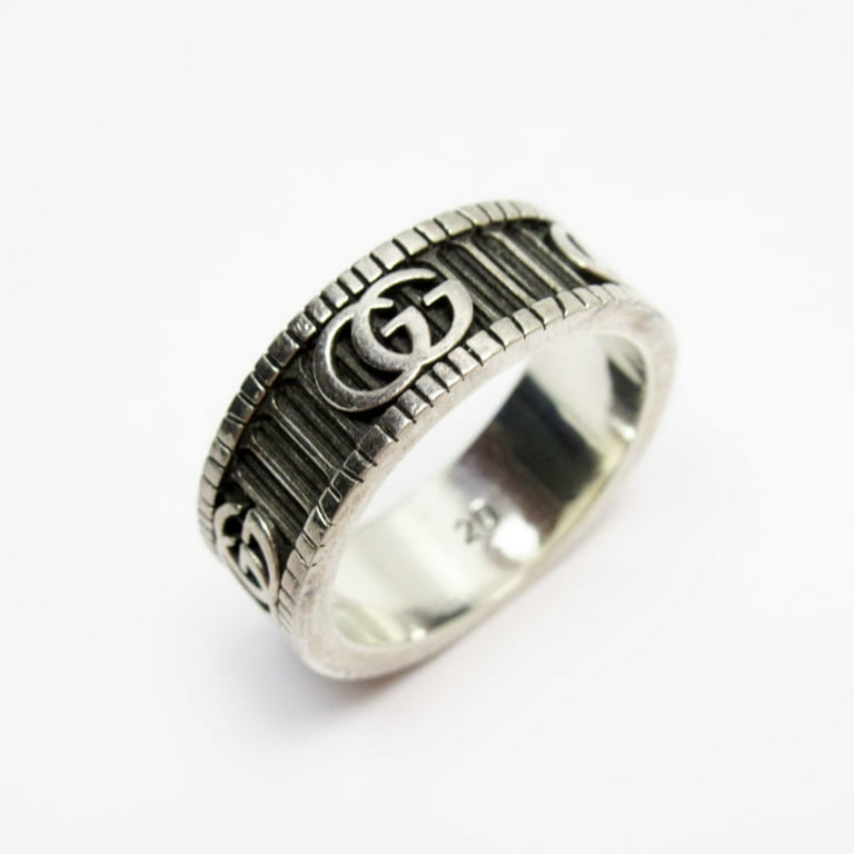 アクセサリー OLD GUCCI Design Silver Ring 925 🆕️ GUCCI FELINE HEAD AGED .925 STERLING Silver WIDE BAND