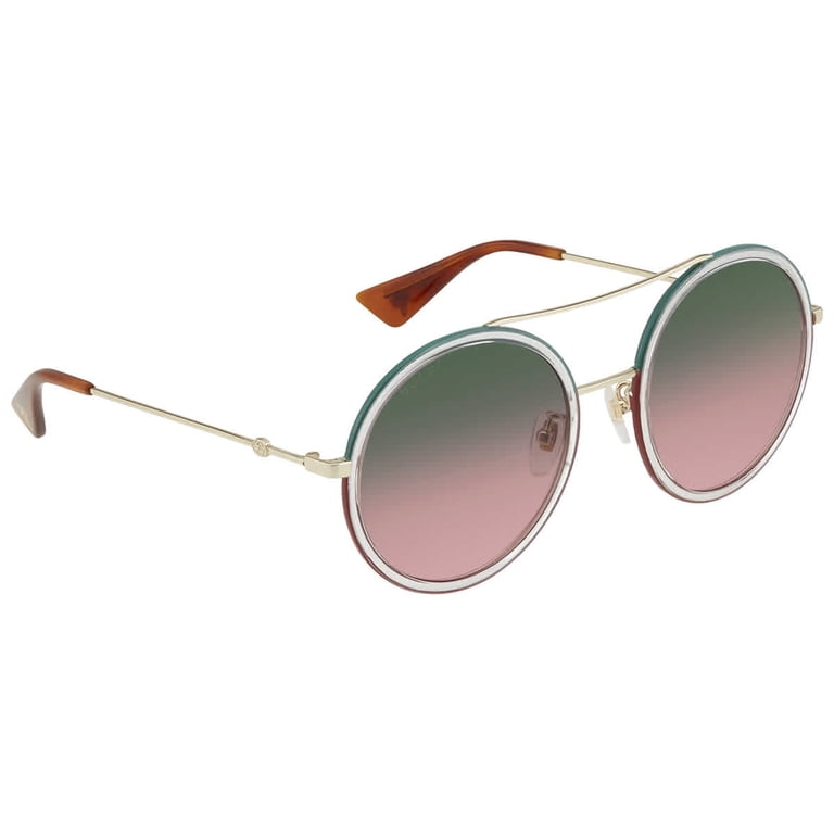 Gucci Round Style Green Gradient Lens. GUCCI Gold/Green Gradient 56-22-140MM Women main image 4