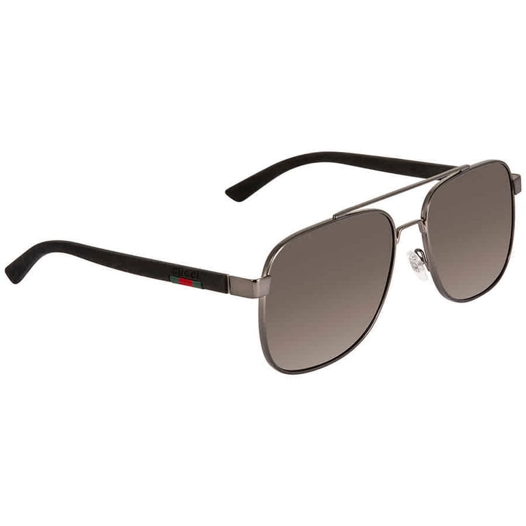 GUCCI GG0422S 002 Aviator Ruthenium Grey 60 mm Men display picture 2