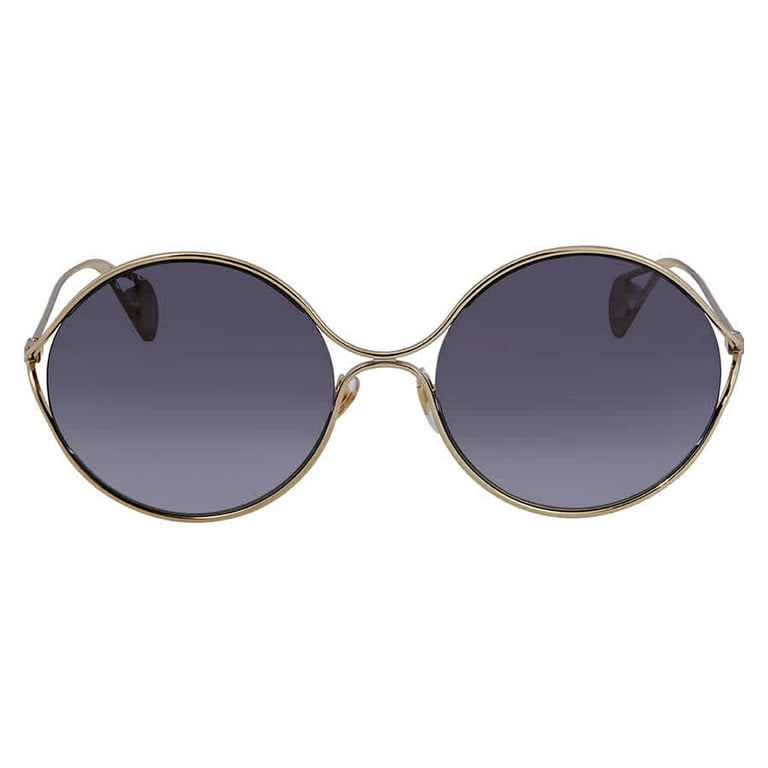 Gucci Grey Gradient Round Ladies Sunglasses GG0253S 001 58