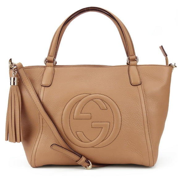 Pre-Owned Gucci Handbag Soho 369176 Interlocking Tassel Leather Beige Shoulder Bag... (Good)