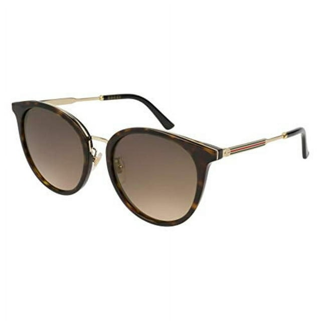 Gucci Havana and Gold Brown Gradient Round Unisex Sunglasses