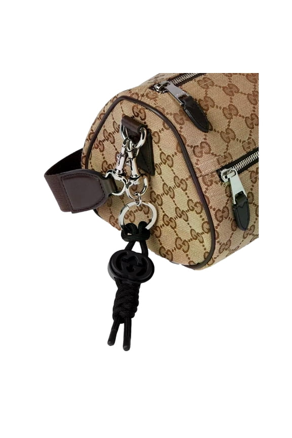 Interlocking G Rope Twist Keychain Charm in Black New