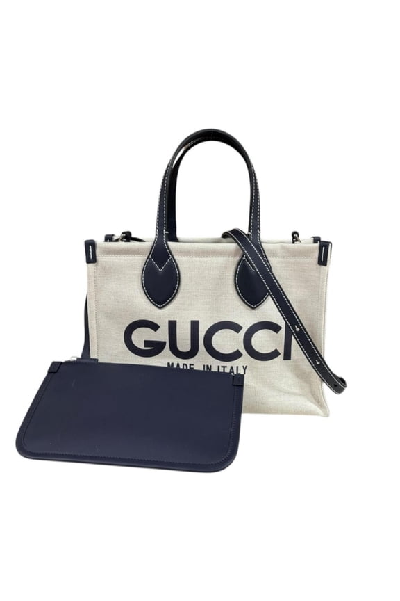 Pre-Owned Gucci Japan Limited Edition Printed Mini Tote Bag Shoulder Handbag Canvas 772144...