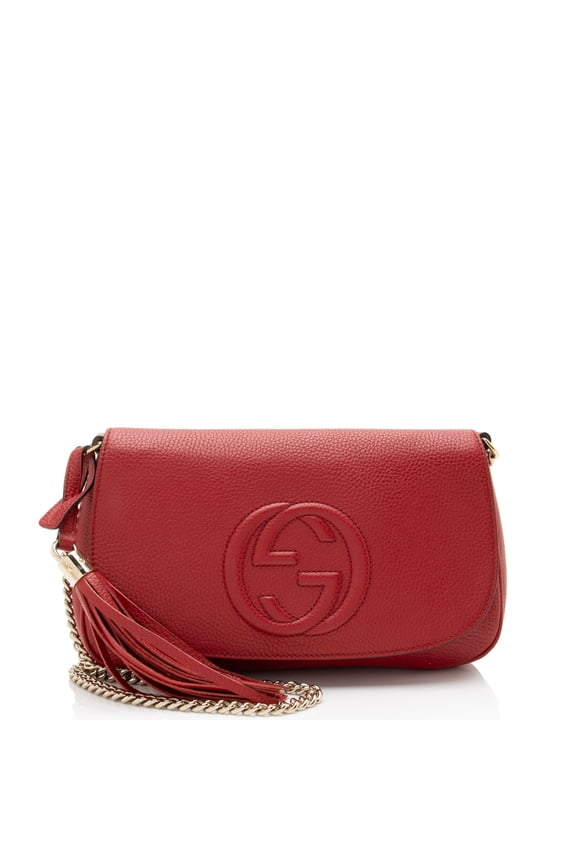Pre-Owned Gucci Leather Soho Medium Flap Bag