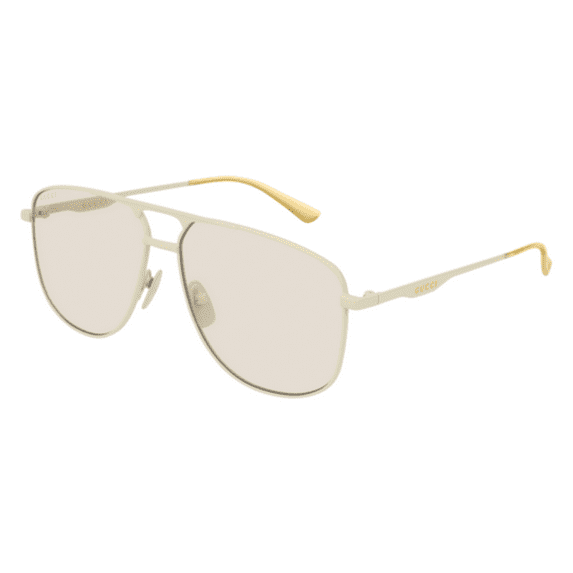 Gucci GG0336S 006 Sunglasses Ivory Frame Light Brown Lenses 60mm