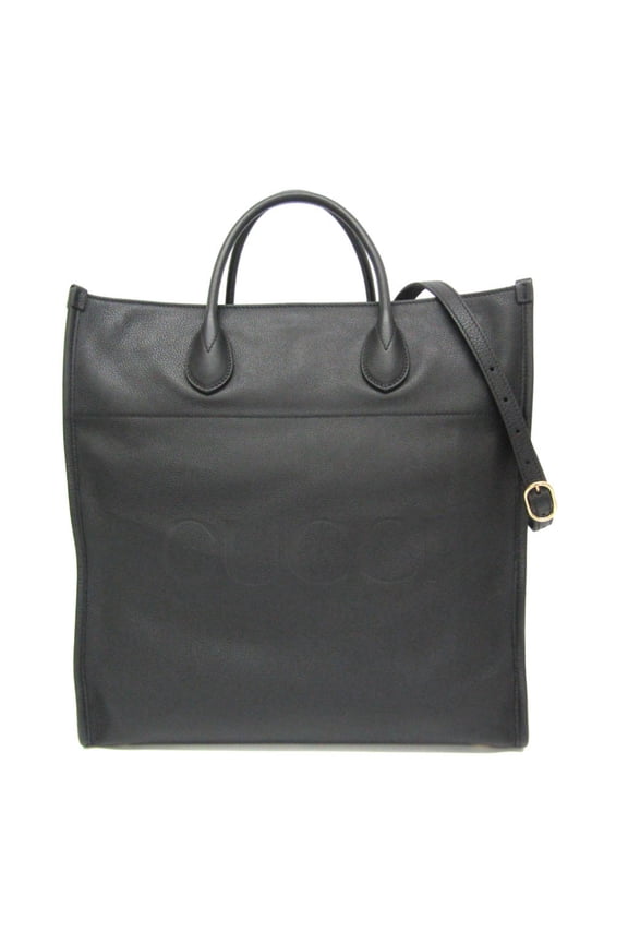 Pre-Owned Gucci Logo Medium 674850 Women,Men Leather Shoulder Bag,Tote Bag Black (Good)