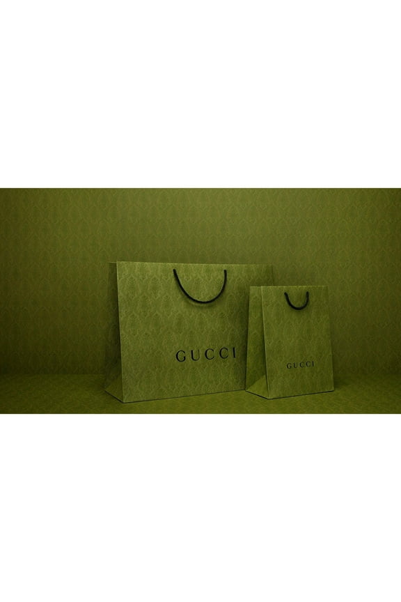 Luxury Shopping Gift Bag Designer Logo Packaging Green Small