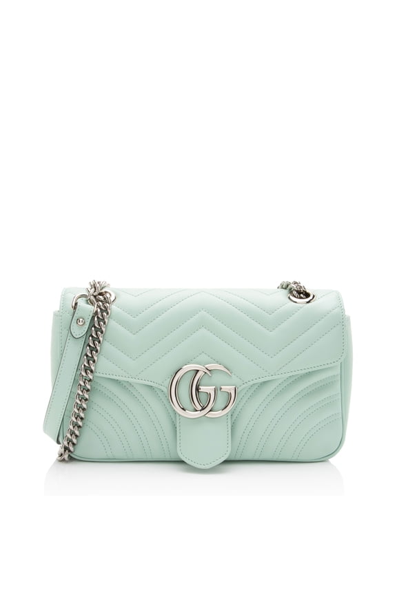 Pre-Owned Gucci Matelasse Leather GG Marmont Medium Flap Bag
