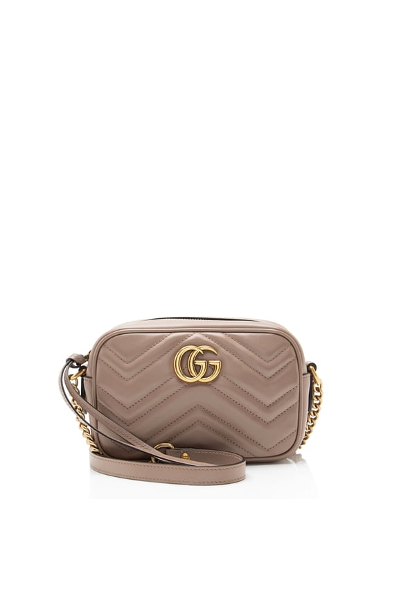 Pre-Owned Gucci Matelasse Leather GG Marmont Mini Camera Bag
