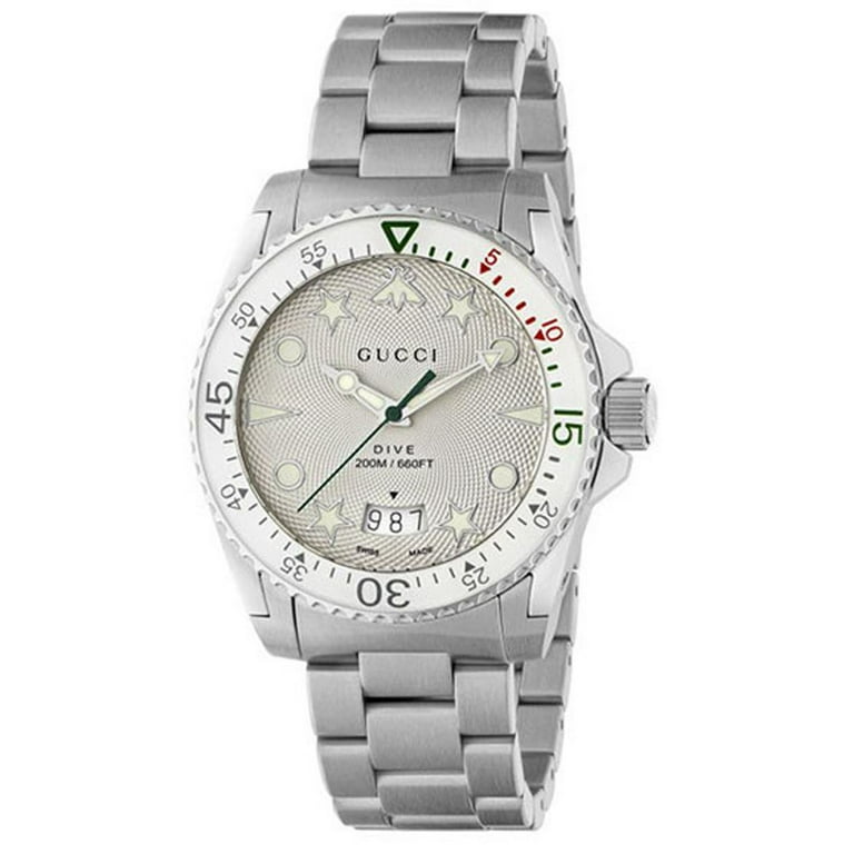 男性に人気！ Gucci Men's Dive Silver Dial Watch - YA136336 - Walmart.com 時計