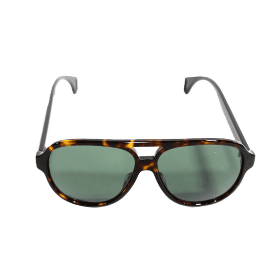 GUCCI GG0463S 002 Sunglasses Havana Black Frame Green Lenses 58mm