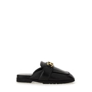 Gucci Mens Leather Sabot Shoe With Clamp Detail Black Mens