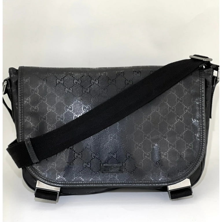 Gucci Men s Messenger GG Supreme Canvas Double Buckle Flap Crossbody Men s Bag Preowned Walmart