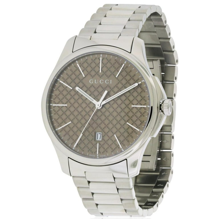 稀少 GUCCI(グッチ) G-Timeless Brown Dial Quartz Unisex Watch Gucci G Timeless Quartz Brown Dial Brown Leather Strap