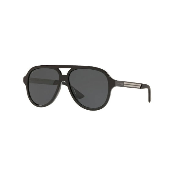 Gucci Mens UV Protection Retro Aviator Sunglasses Black 59mm