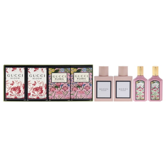 Gucci Gucci Variety , 4 Pc Mini Gift Set 2 x 0.16oz Gucci Bloom EDP Spray, 2 x 0.16oz Flora EDP Spray