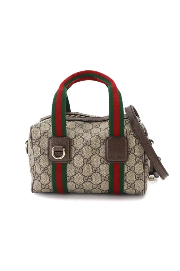 Pre-Owned Gucci Ophidia Mini 2-way Hand/Shoulder Handbag, GG Supreme Canvas, Leather,...