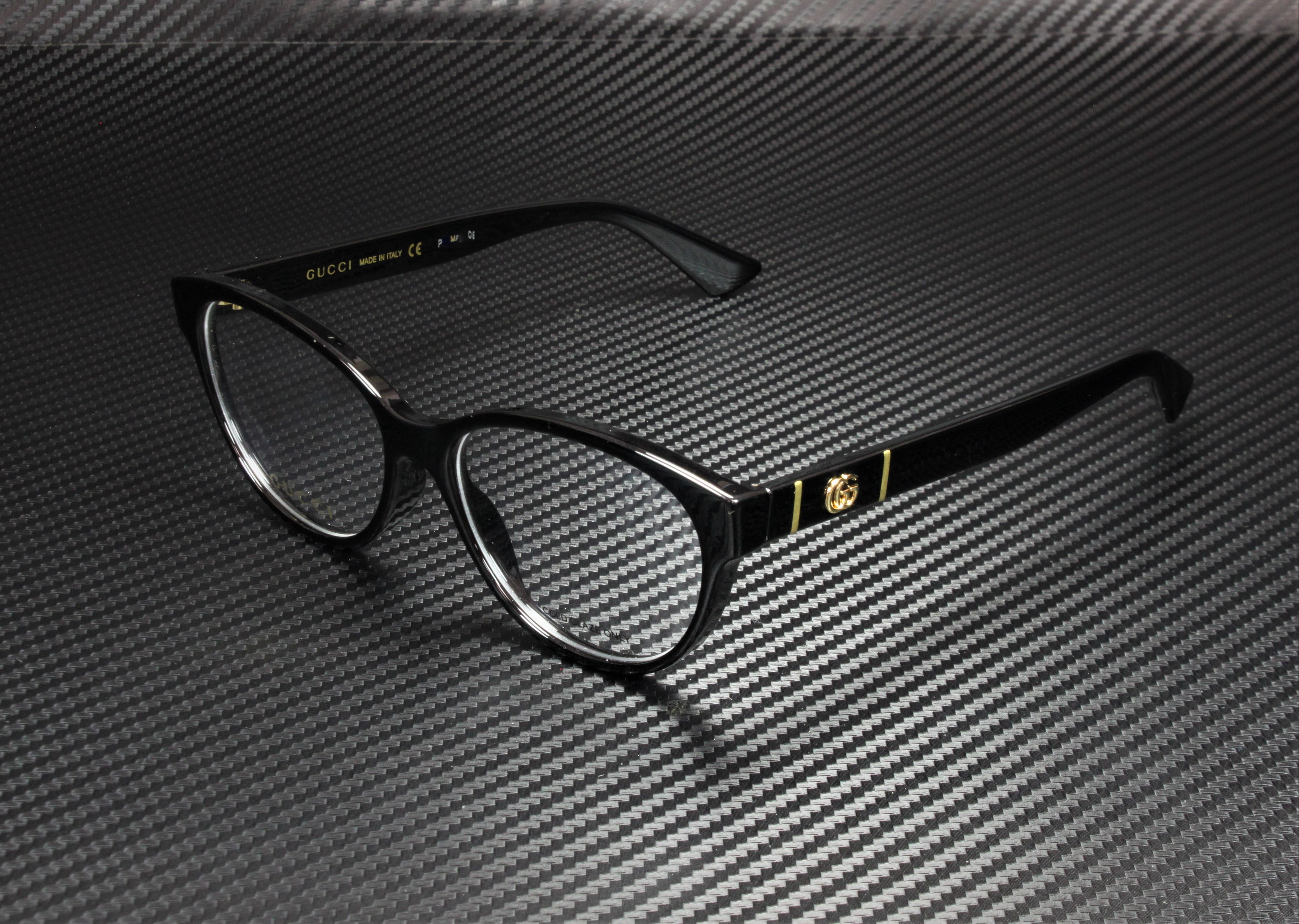 Gucci Oval Eyeglasses GG0633O 001 Black 54mm 633 - Walmart.com