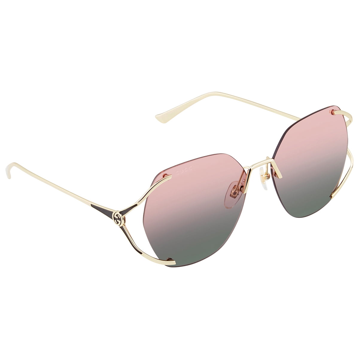 Gucci Pink/Green Gradient Square Ladies Sunglasses GG0651S-001 59