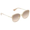 thumbnail image 1 of GUCCI GG0606SK 004 Square Nude Havana Gold Pink 56 mm Women's Sunglasses, 1 of 7
