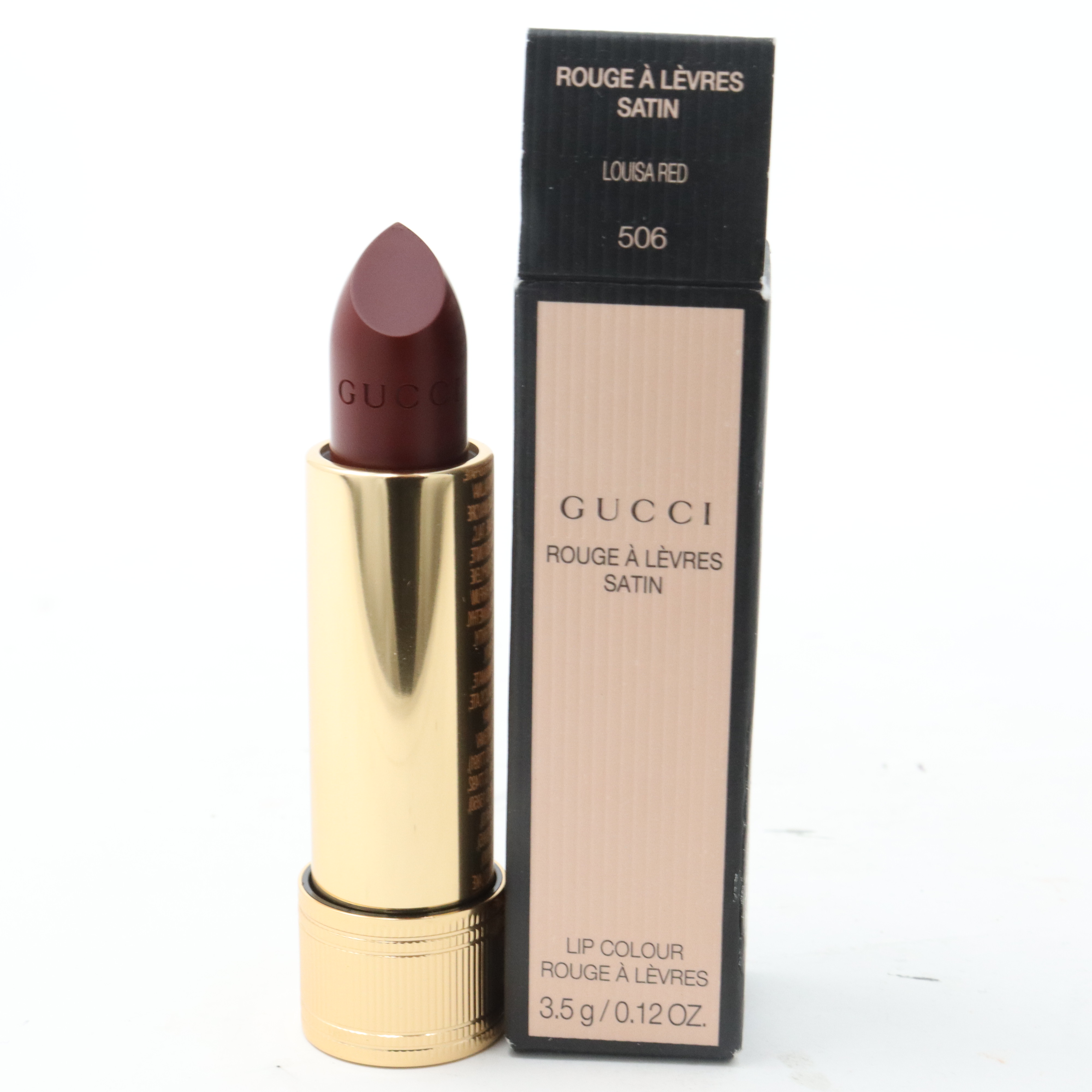 Gucci Rouge A Levres Lip Colour 506 Lousa Red Stain 0.12oz/3.5g