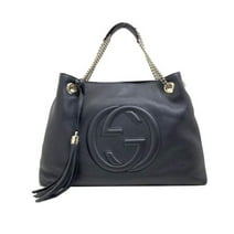 Gucci Soho Black Cellarius GG Logo Leather Chain Bag