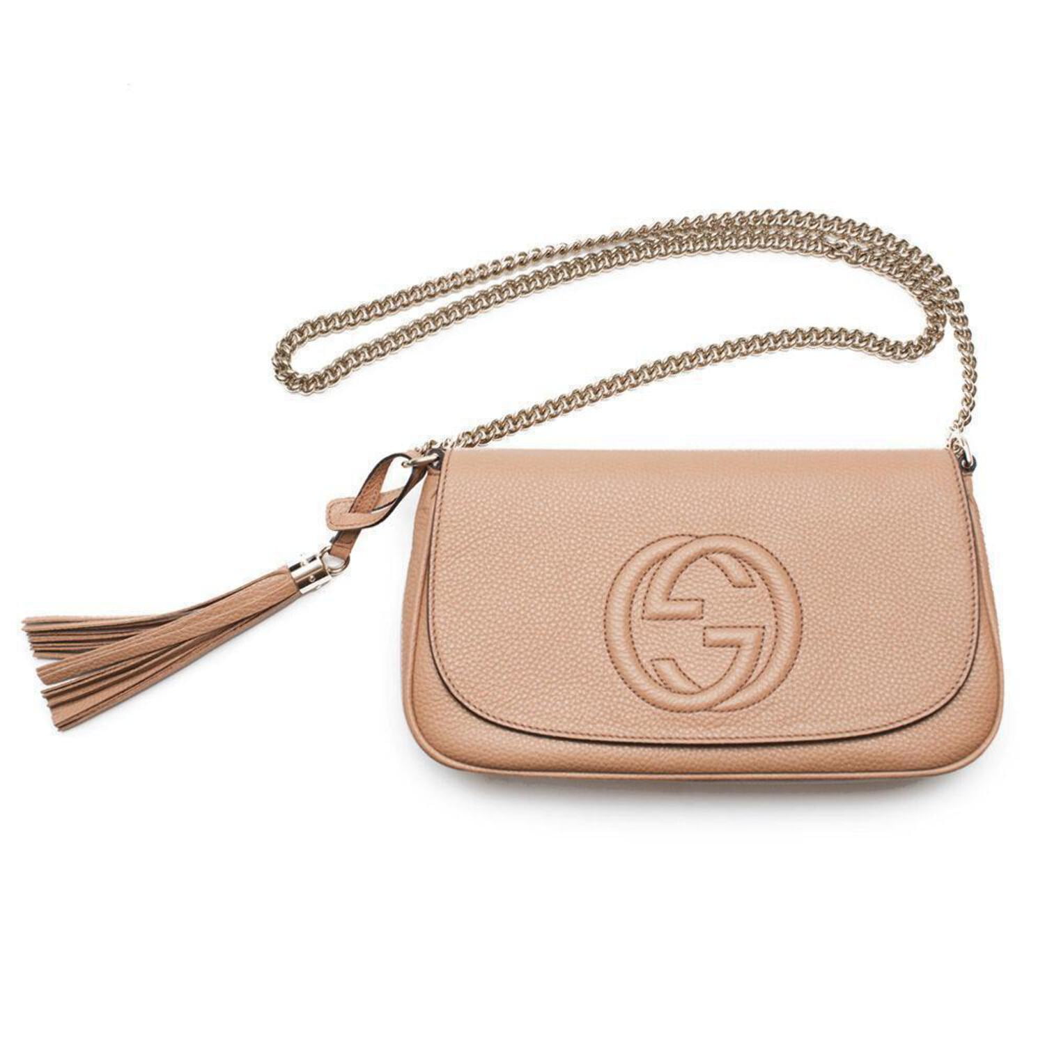 Gucci - Soho Blush Patent Leather Front Flap Chain Bag
