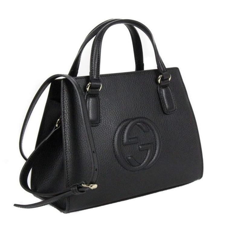 ✨GUCCI ソーホー レザー トートバッグ✨ Gucci Soho Leather Tote Crossbody Bag Black 607722 - Walmart.com