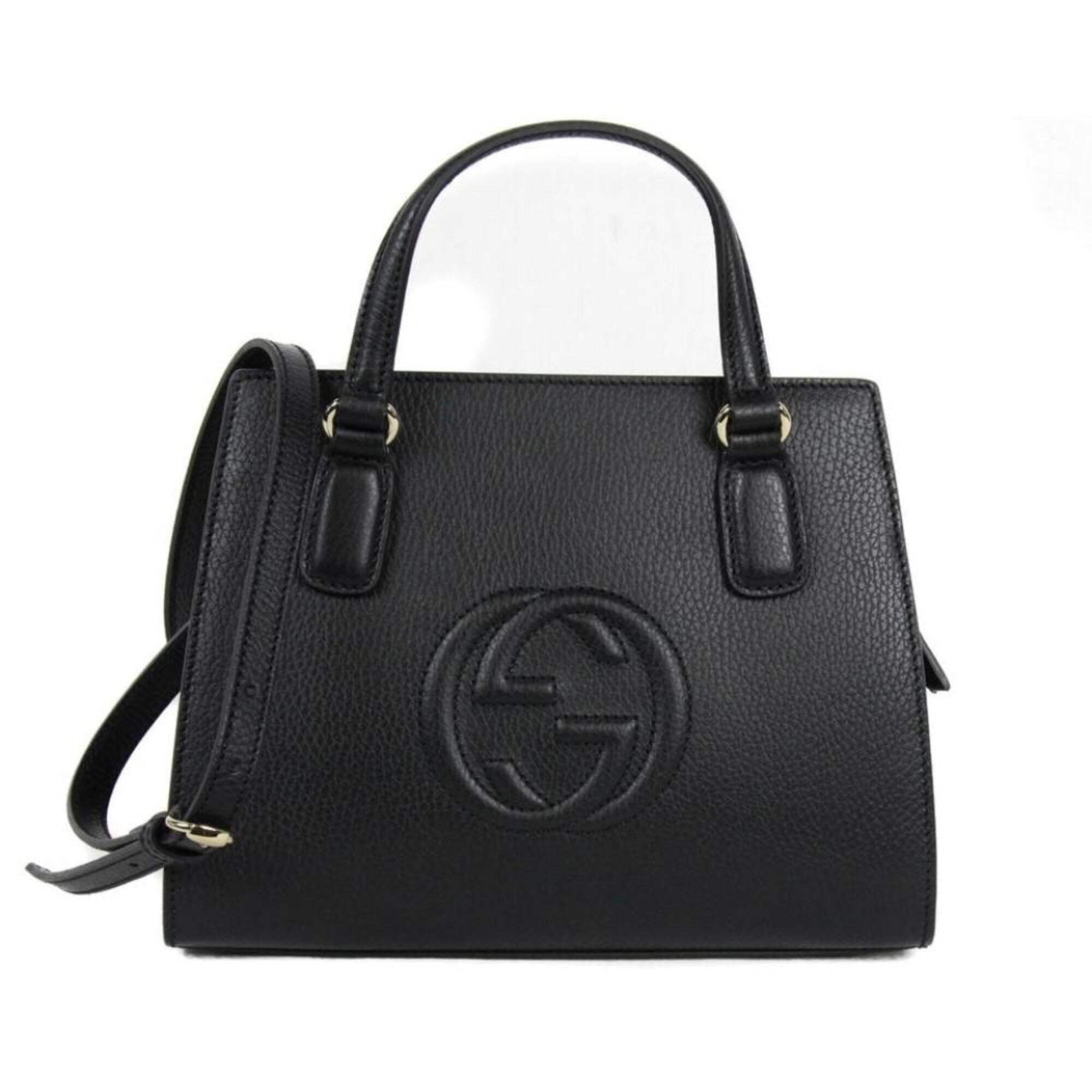 Gucci Soho Leather Tote Crossbody Bag Black 607722 Walmart