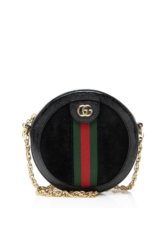 Pre-Owned Gucci Suede Ophidia Round Mini Shoulder Bag