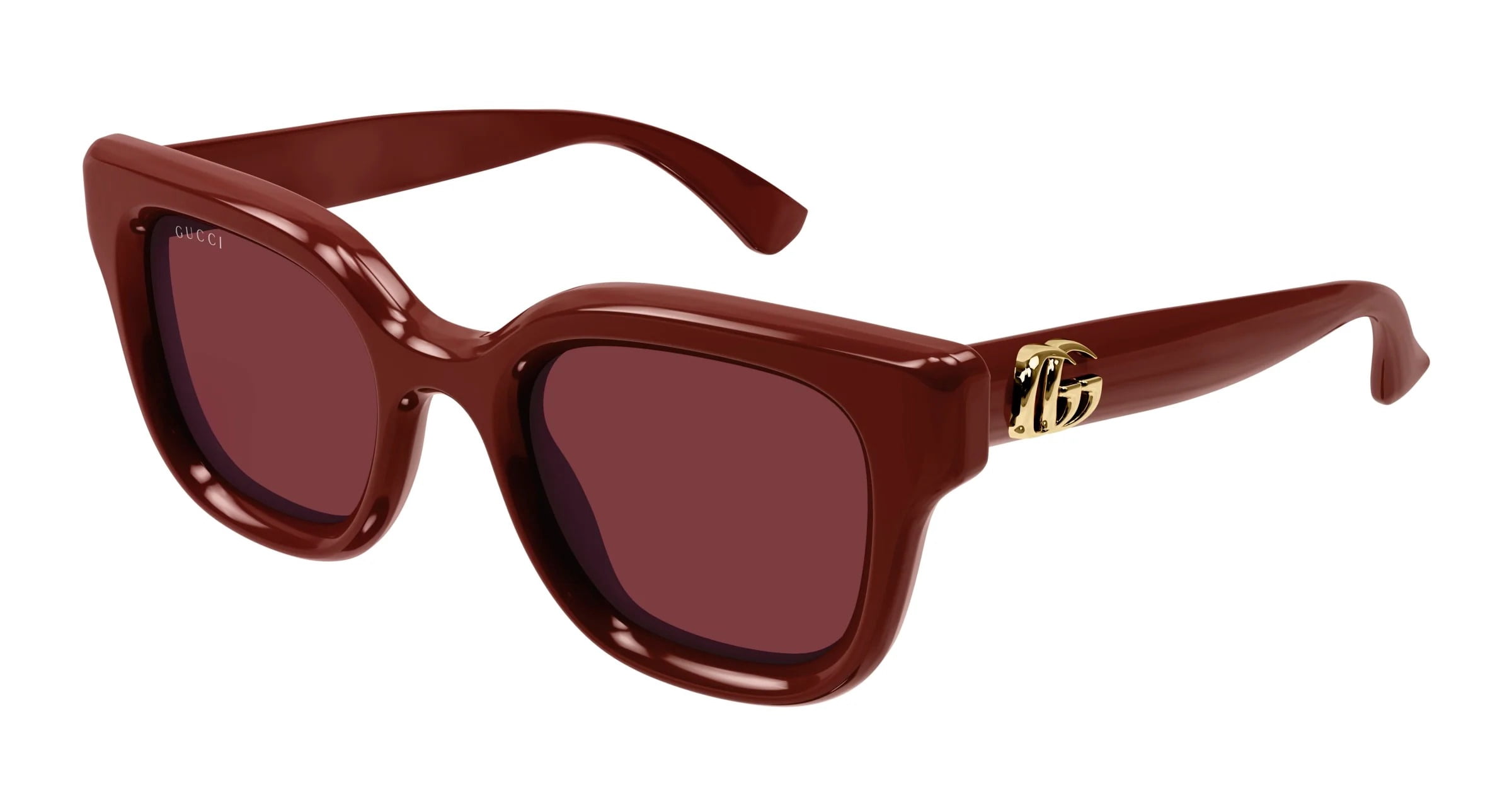 Gucci Gold Frame Sunglasses with Burgundy Lenses Gucci GG2058S 003 Sunglasses - US main image 2